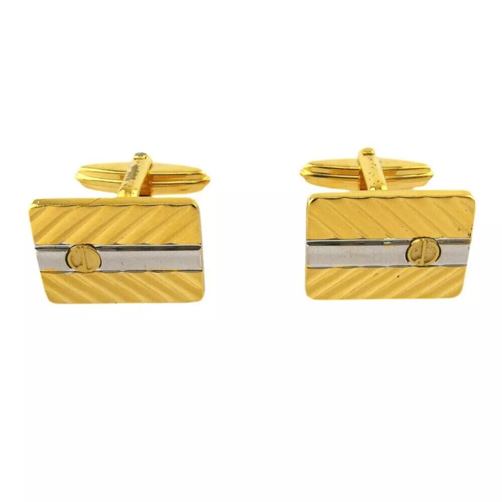 dunhill cuff d mark Gold & Silver hardware Authentic Used